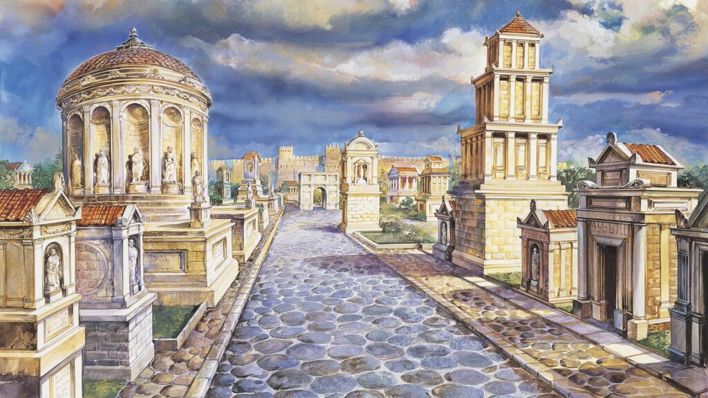 ancient rome roads gettyimages 122210617